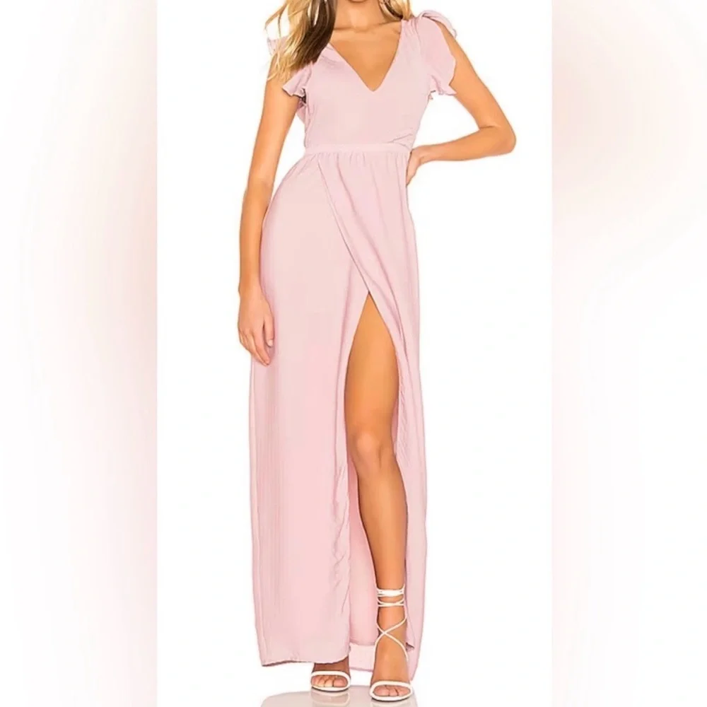pink ruffle dress revolve Revolve Michael Costello Ruffle Dress by Revolve
